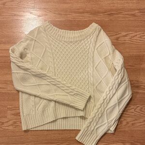 Women's Cream Cable Knit Sweater